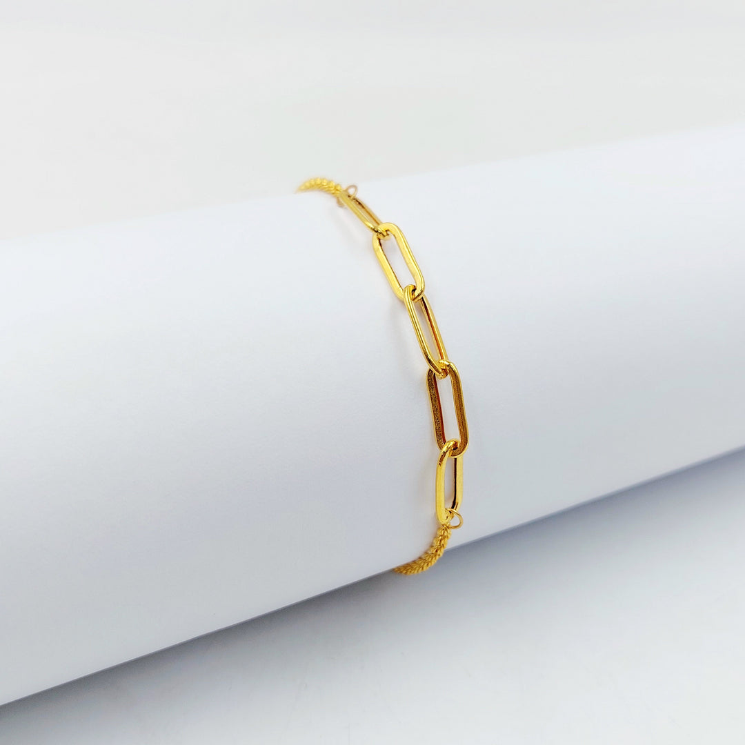 Rope Paperclip Bracelet Made of 21K Gold by Saeed Jewelry 