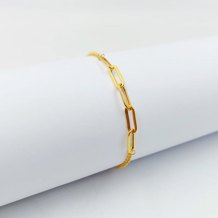 Rope Paperclip Bracelet Made of 21K Gold by Saeed Jewelry 