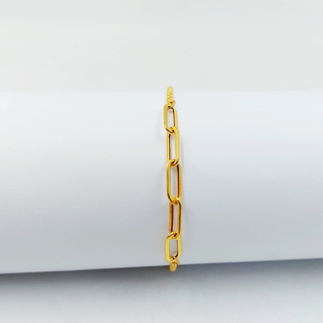 Rope Paperclip Bracelet Made of 21K Gold by Saeed Jewelry 