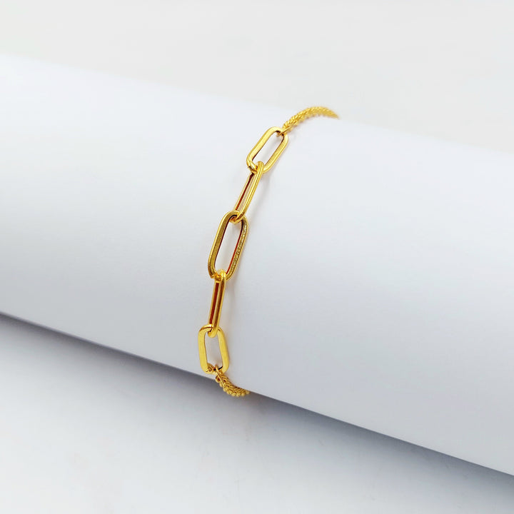 Rope Paperclip Bracelet Made of 21K Gold by Saeed Jewelry 