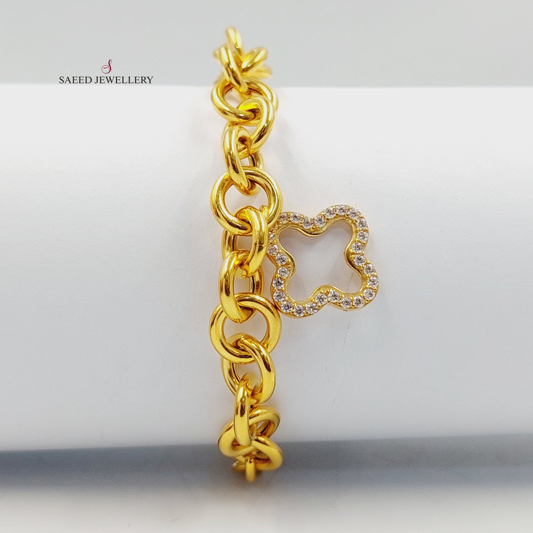 Rose Cuban Links Bracelet Made of 21K Gold by Saeed Jewelry 