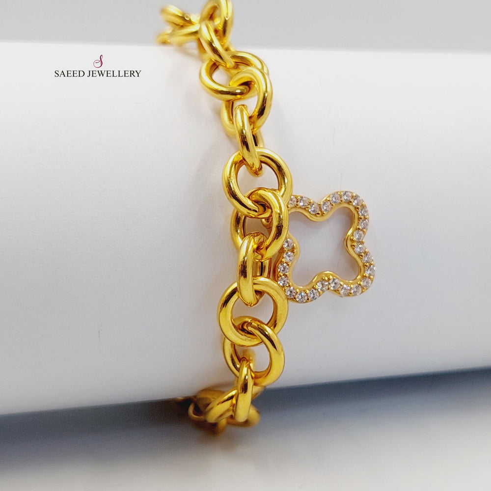 Rose Cuban Links Bracelet Made of 21K Gold by Saeed Jewelry 