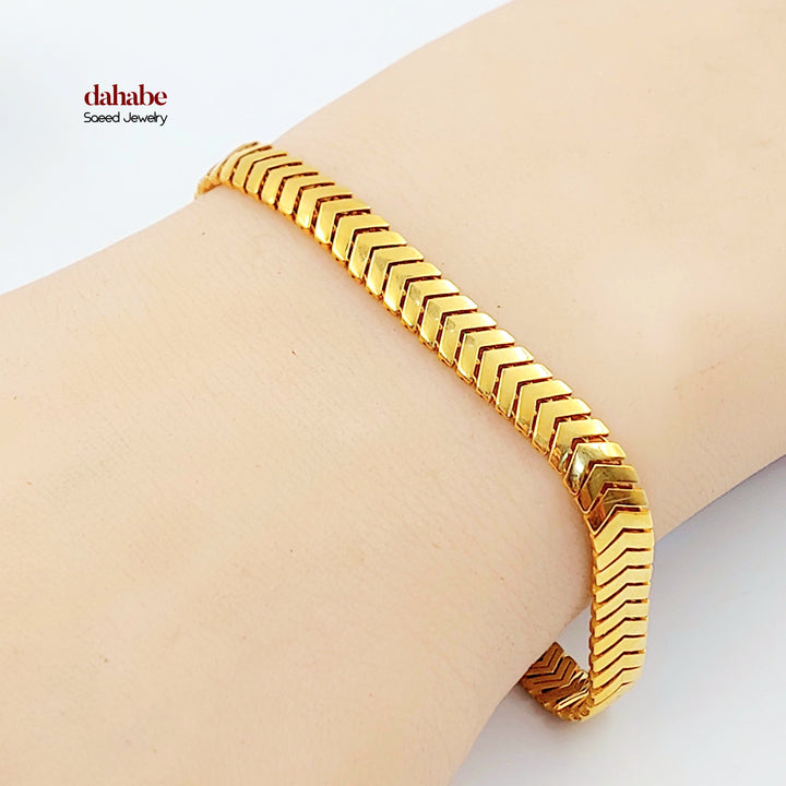 Snake Bracelet Made of 21K Gold by Saeed Jewelry 