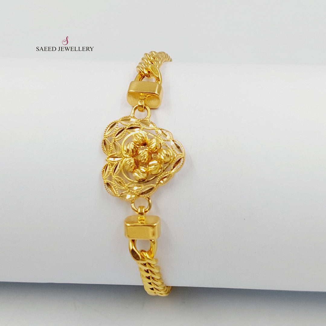 21K Gold Spike Heart Bracelet by Saeed Jewelry - Image 3