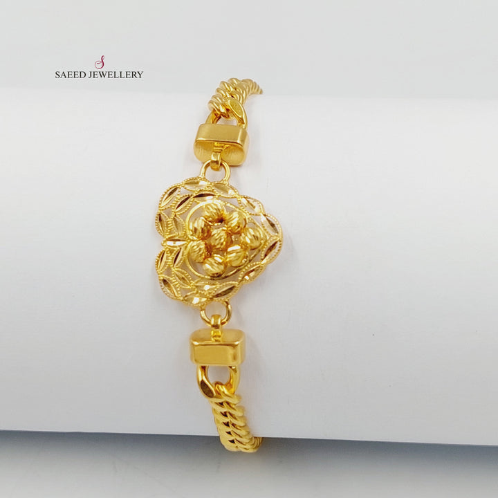 21K Gold Spike Heart Bracelet by Saeed Jewelry - Image 3