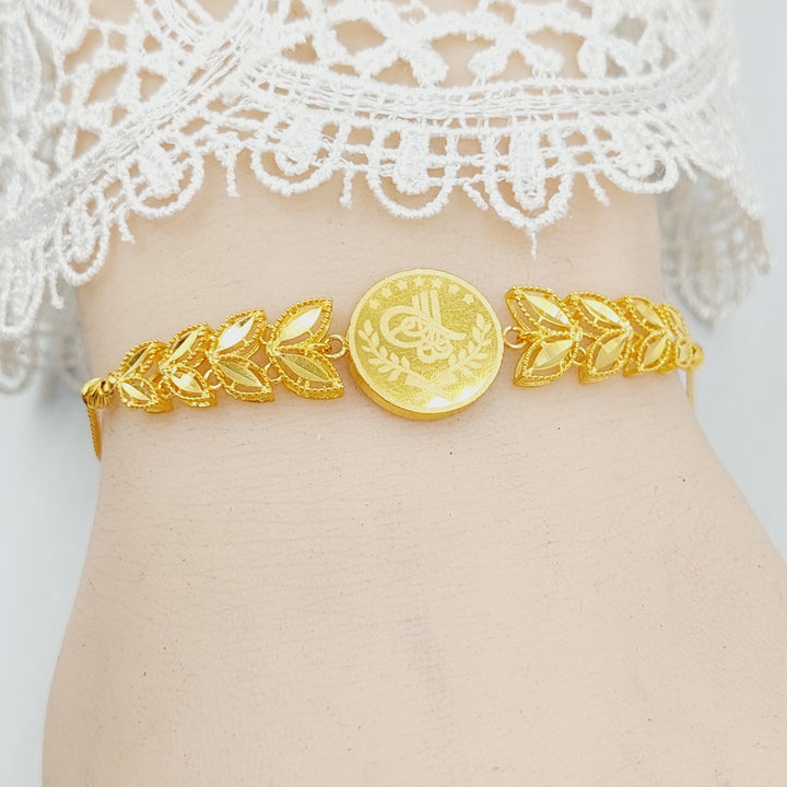 21K Gold Turkish Rashadi Bracelet by Saeed Jewelry - Image 5