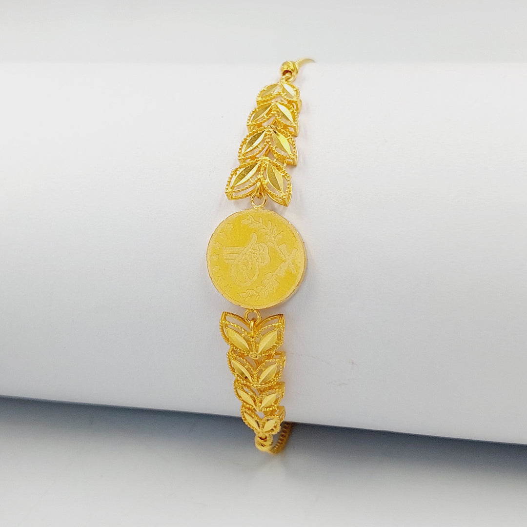 21K Gold Turkish Rashadi Bracelet by Saeed Jewelry - Image 1