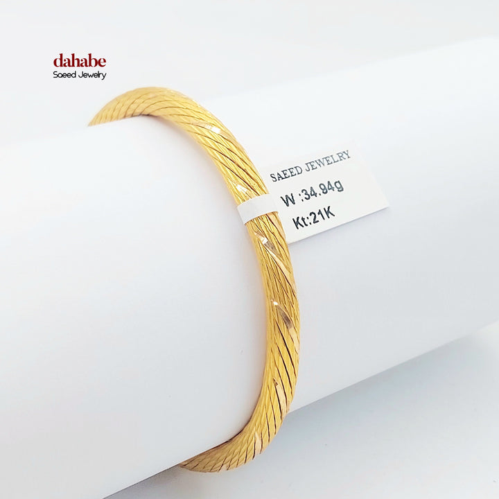 21K اسوارة مبرومة-مجوهرات الشيخ سعيد-Saeed Jewelry 