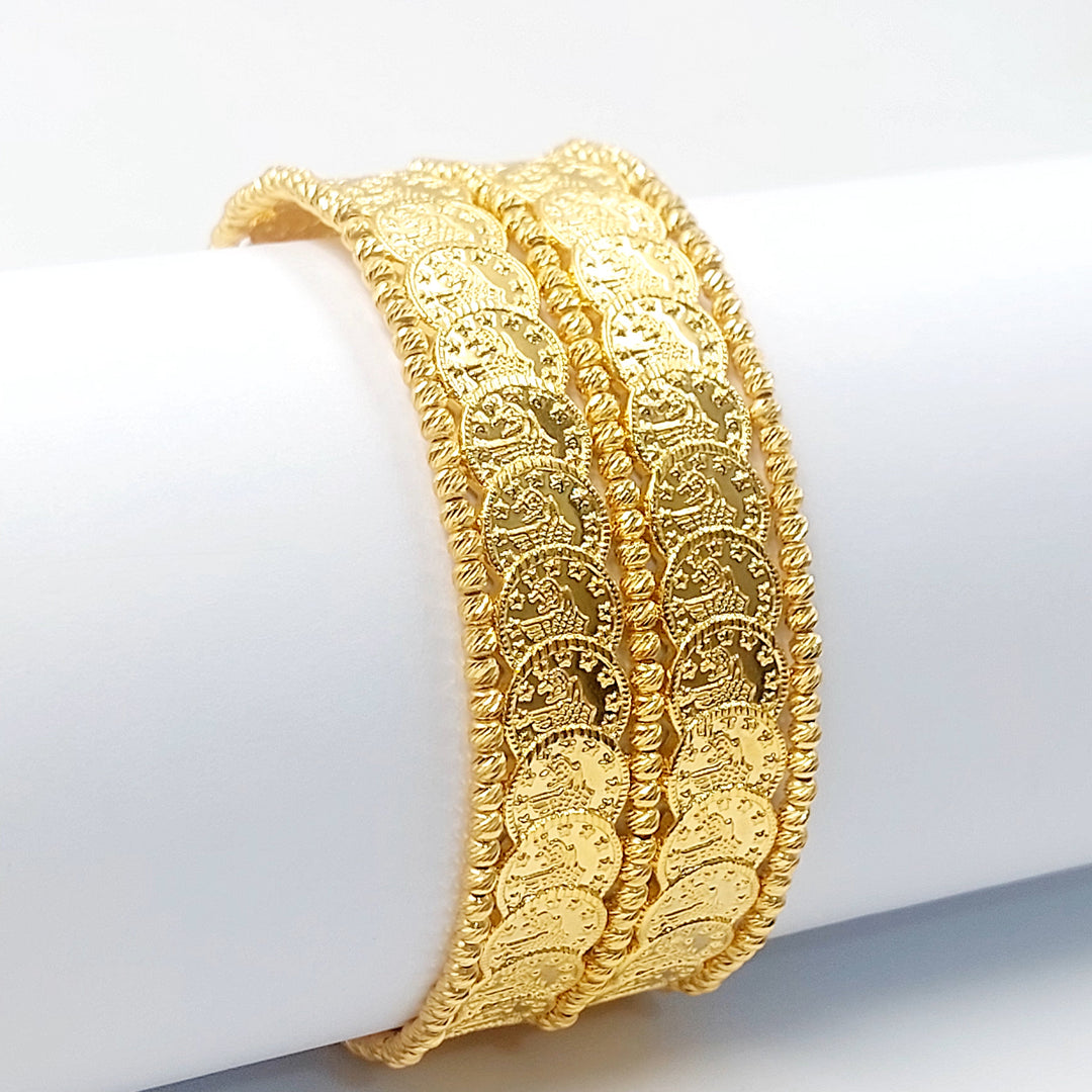 Two Ranges Rashadi Bracelet Made of 21K Gold by Saeed Jewelry 