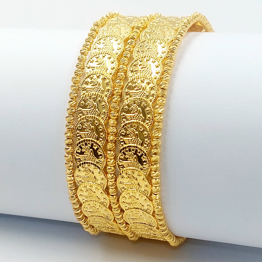 Two Ranges Rashadi Bracelet Made of 21K Gold by Saeed Jewelry 