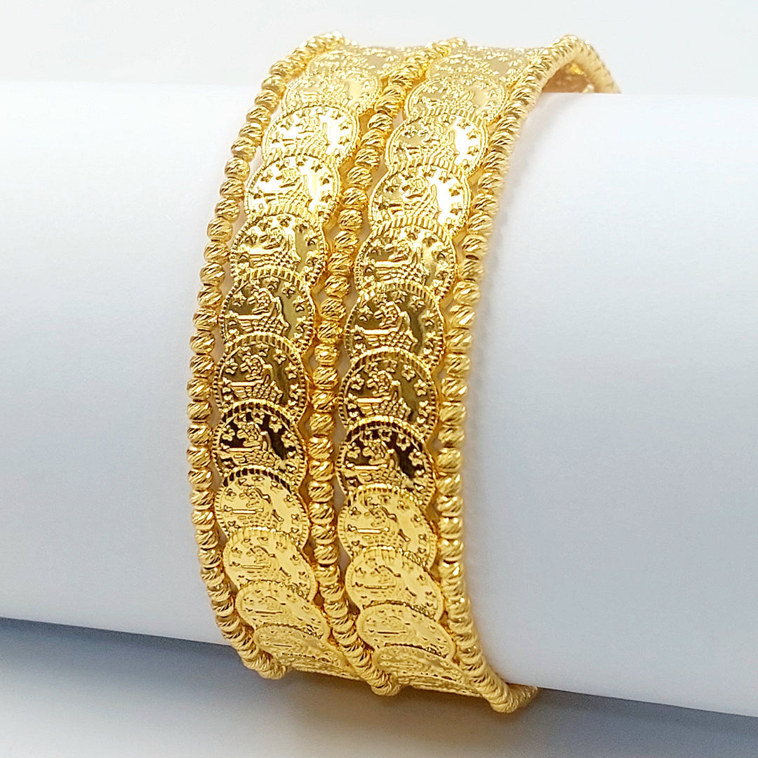 Two Ranges Rashadi Bracelet Made of 21K Gold by Saeed Jewelry 