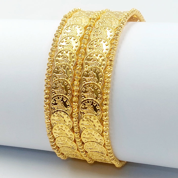 Two Ranges Rashadi Bracelet Made of 21K Gold by Saeed Jewelry 