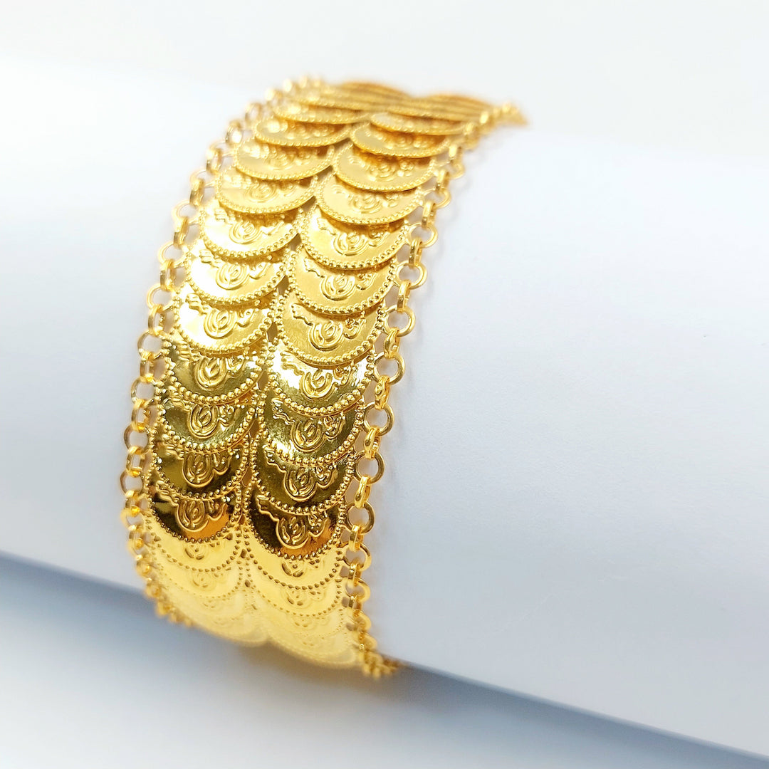 Two Ranges Eighths Bracelet Made of 21K Gold by Saeed Jewelry 