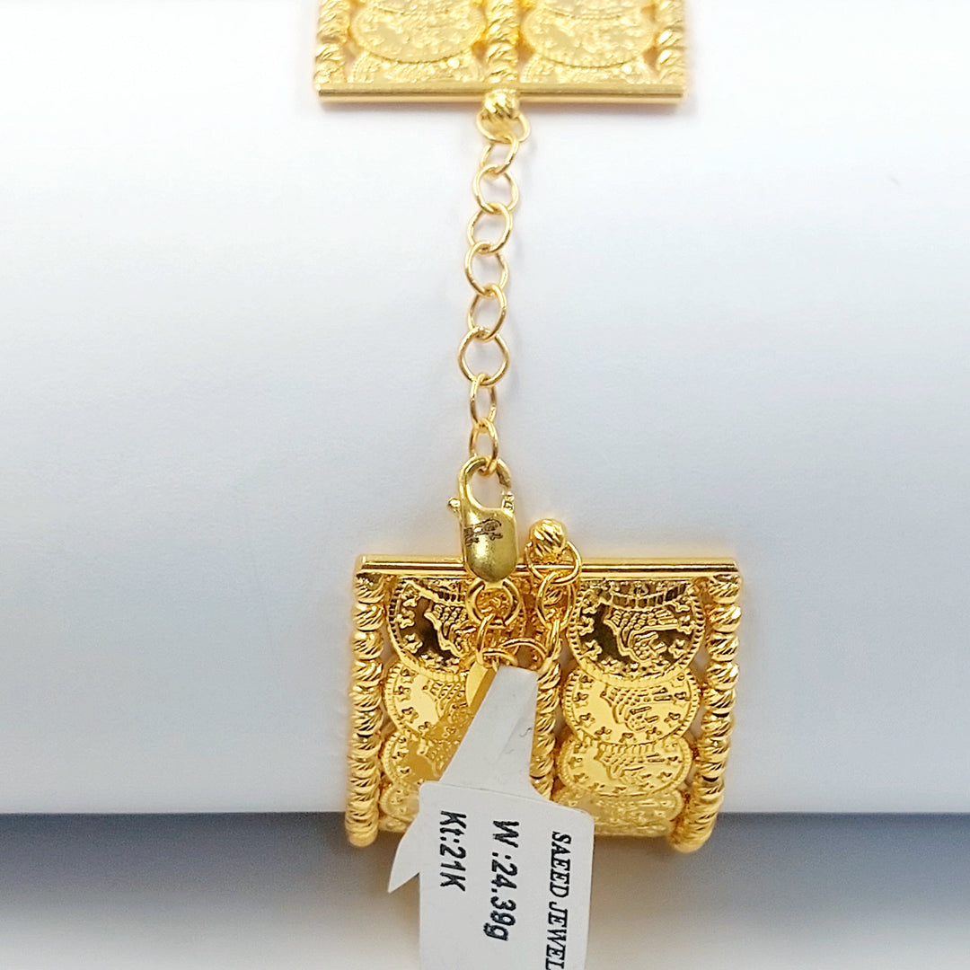 Two Ranges Rashadi Bracelet Made of 21K Gold by Saeed Jewelry 