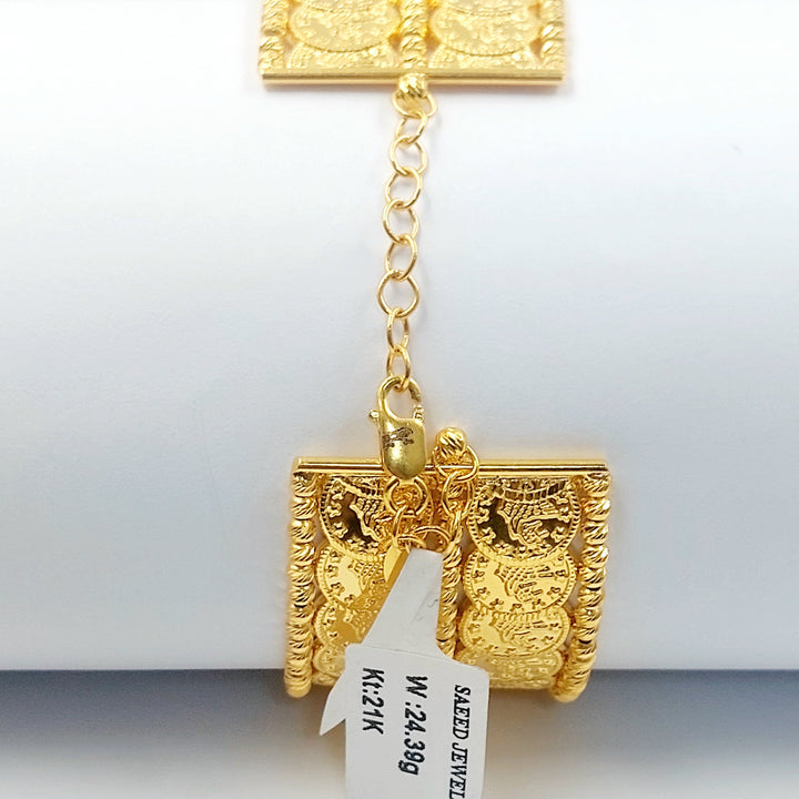 Two Ranges Rashadi Bracelet Made of 21K Gold by Saeed Jewelry 