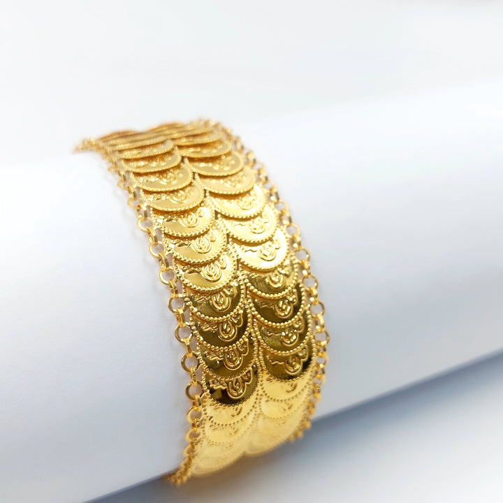 Two Ranges Eighths Bracelet Made of 21K Gold by Saeed Jewelry 
