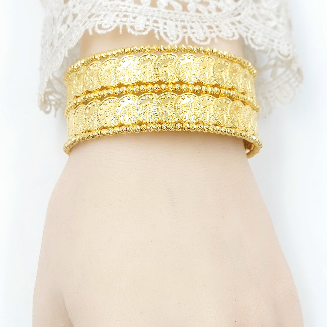 Two Ranges Rashadi Bracelet Made of 21K Gold by Saeed Jewelry 