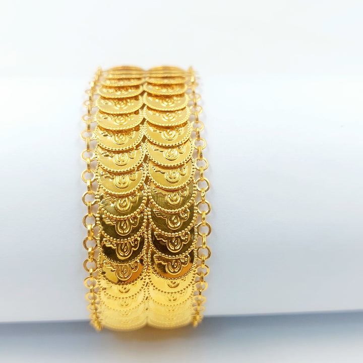 Two Ranges Eighths Bracelet Made of 21K Gold by Saeed Jewelry 