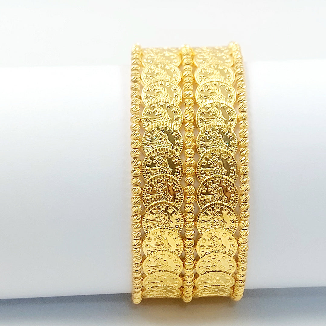 Two Ranges Rashadi Bracelet Made of 21K Gold by Saeed Jewelry 