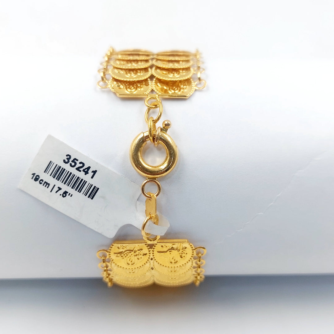 Two Ranges Eighths Bracelet Made of 21K Gold by Saeed Jewelry 