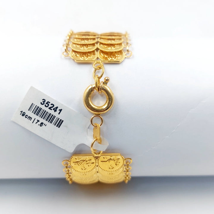 Two Ranges Eighths Bracelet Made of 21K Gold by Saeed Jewelry 