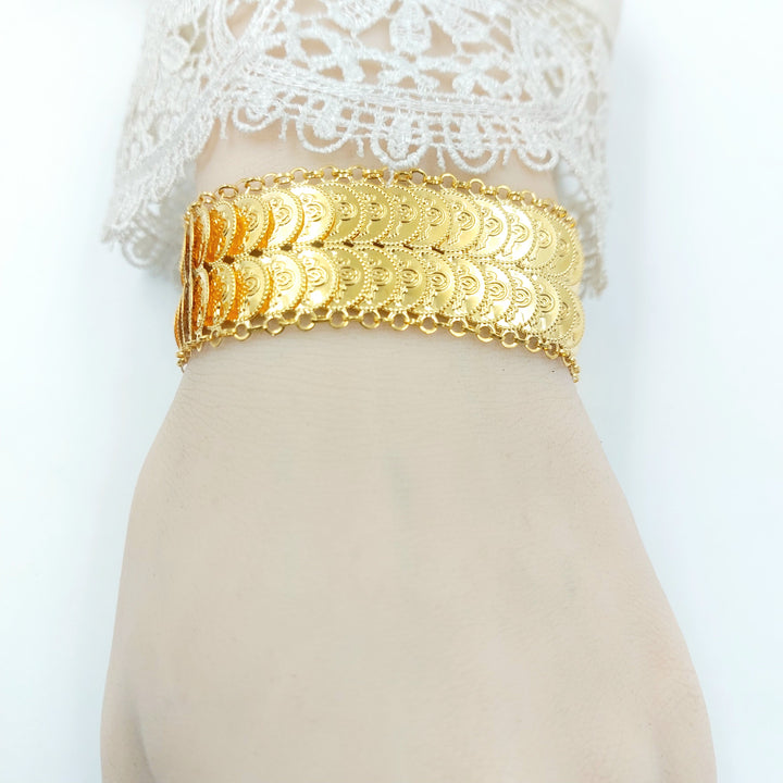 Two Ranges Eighths Bracelet Made of 21K Gold by Saeed Jewelry 