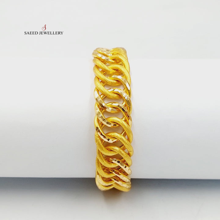 21K Gold Wide Cuban Links Bracelet by Saeed Jewelry - Image 1