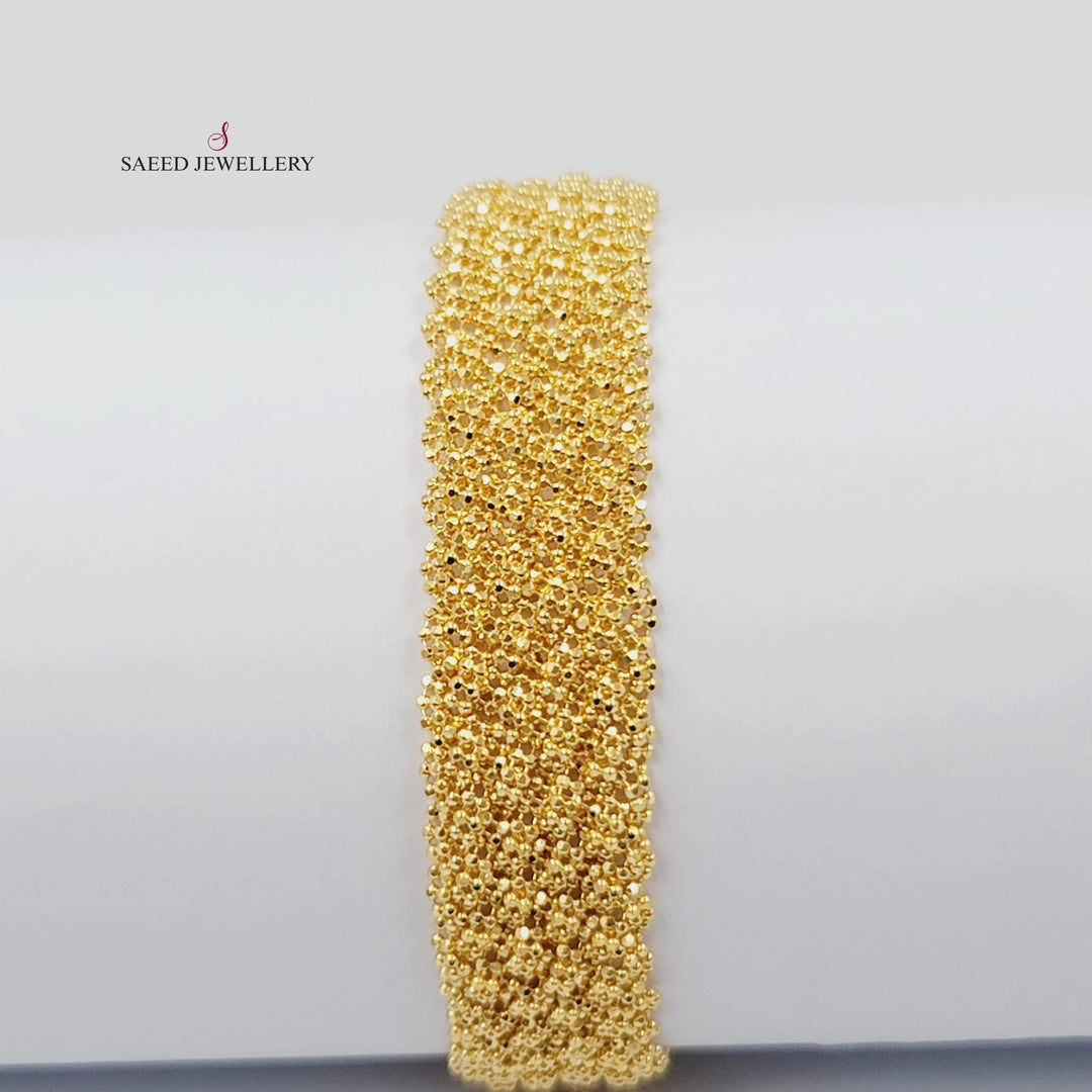 Wide Fancy Bracelet Made of 21K Gold by Saeed Jewelry 