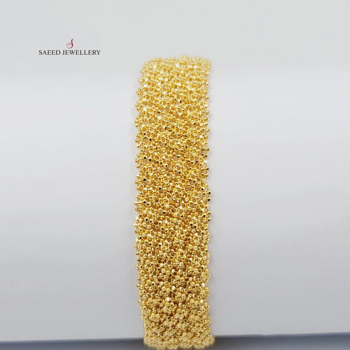 Wide Fancy Bracelet Made of 21K Gold by Saeed Jewelry 