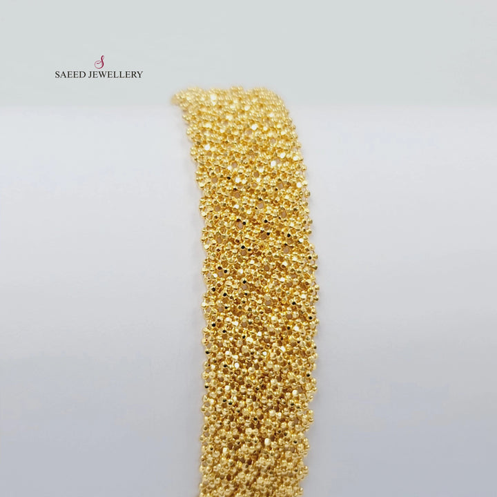 Wide Fancy Bracelet Made of 21K Gold by Saeed Jewelry 