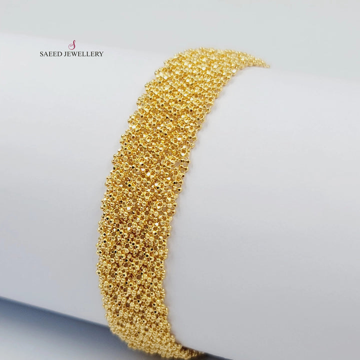 Wide Fancy Bracelet Made of 21K Gold by Saeed Jewelry 