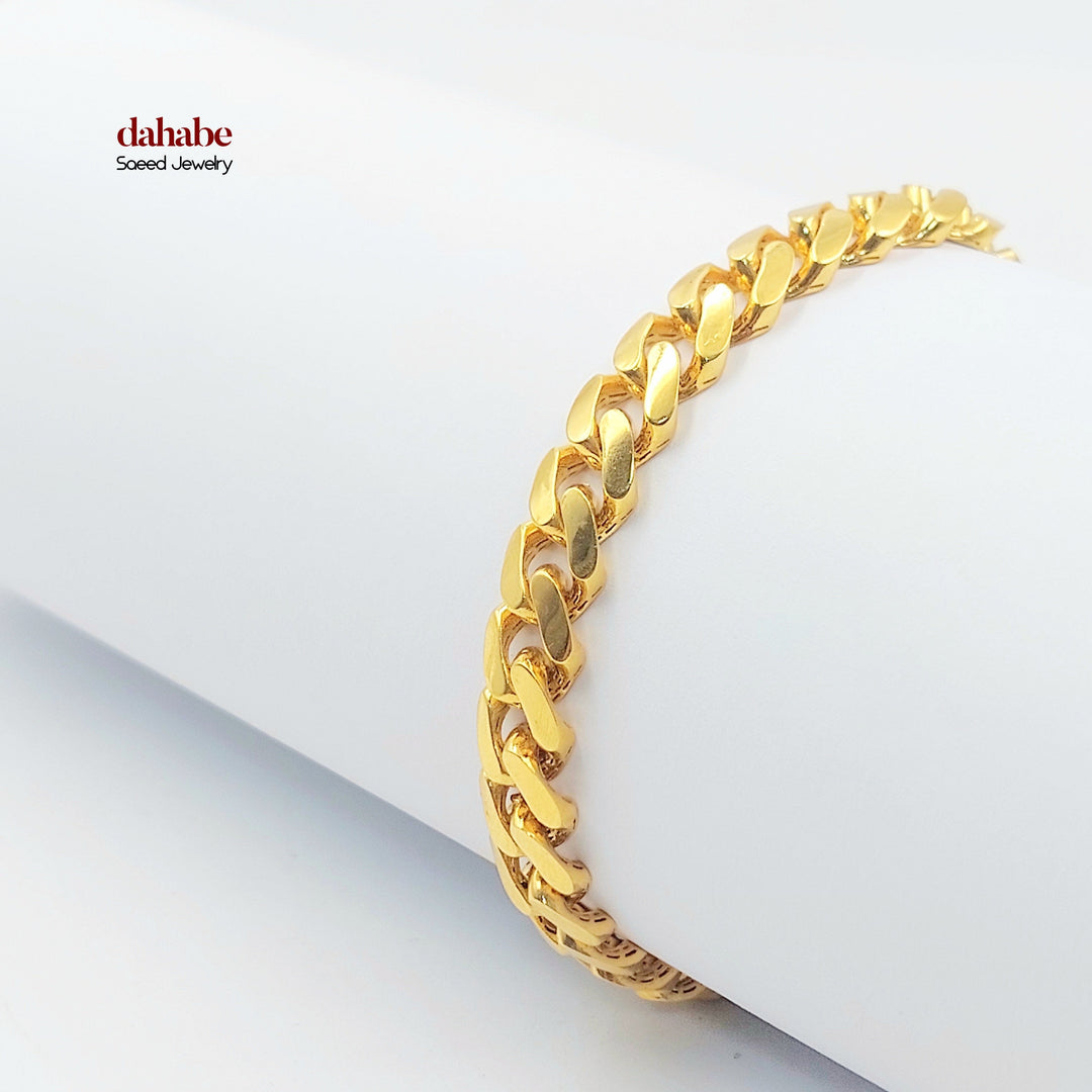 21K اسوارة جنزير مرصع-مجوهرات الشيخ سعيد-Saeed Jewelry 