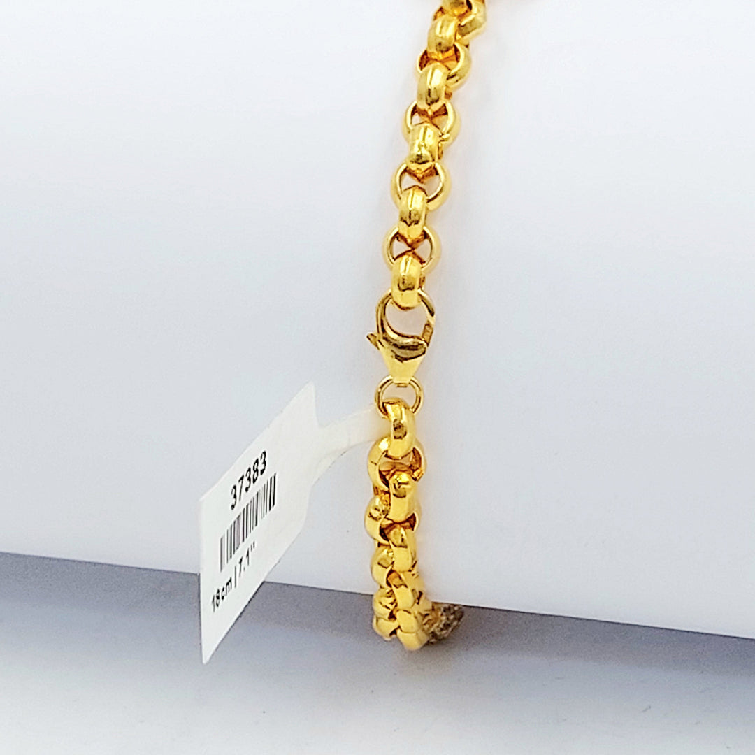 21K اسوارة جنزير مرصع-مجوهرات الشيخ سعيد-Saeed Jewelry 