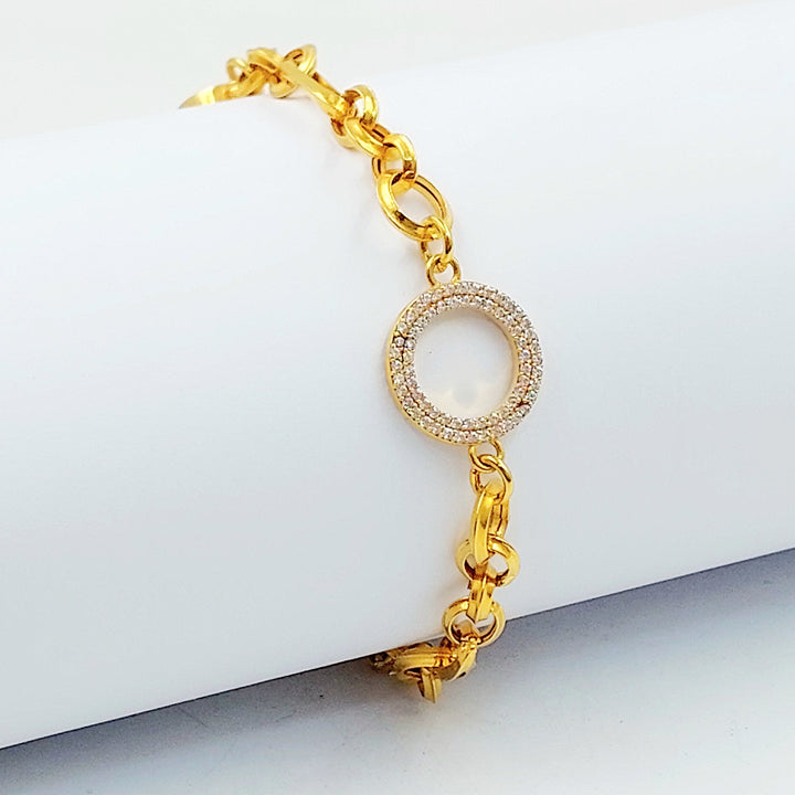 21K اسوارة جنزير مرصع-مجوهرات الشيخ سعيد-Saeed Jewelry 
