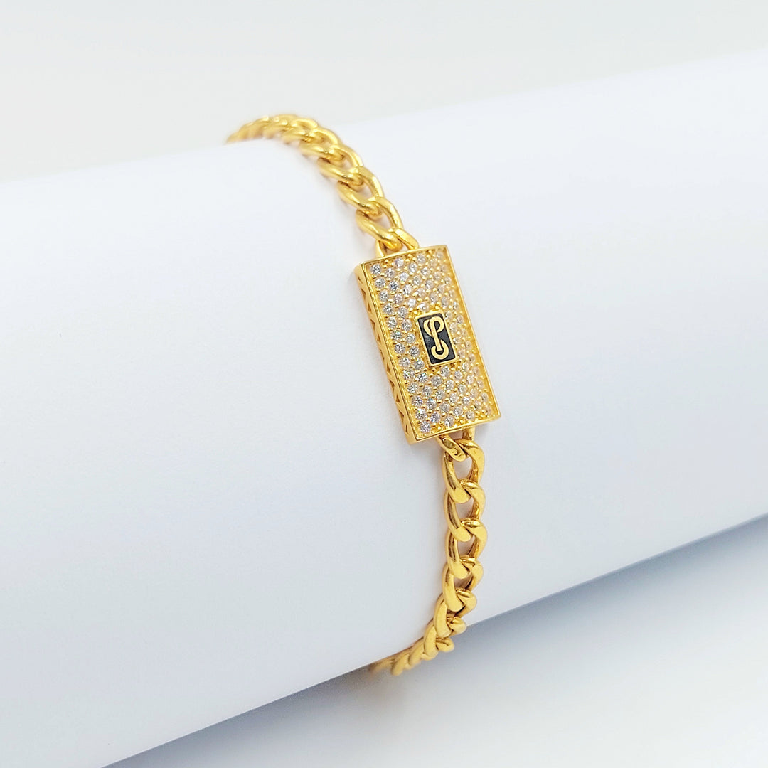 21K اسوارة جنزير مرصع-مجوهرات الشيخ سعيد-Saeed Jewelry 