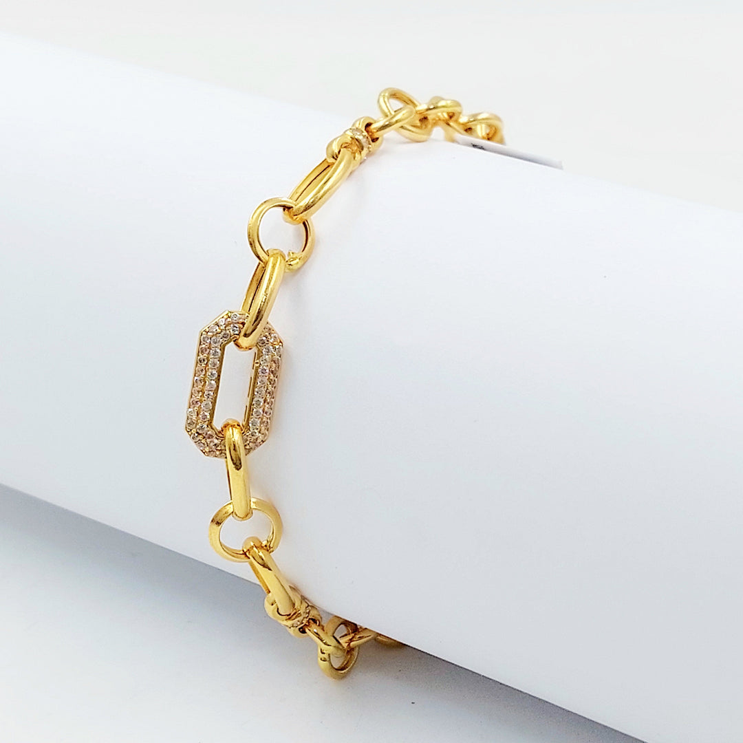 21K اسوارة جنزير مرصع-مجوهرات الشيخ سعيد-Saeed Jewelry 