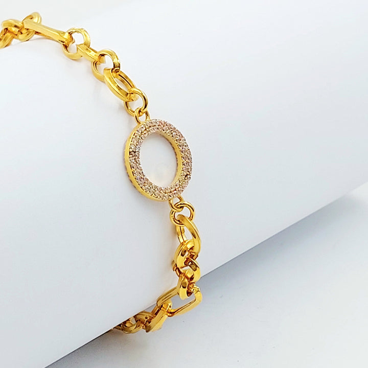 21K اسوارة جنزير مرصع-مجوهرات الشيخ سعيد-Saeed Jewelry 