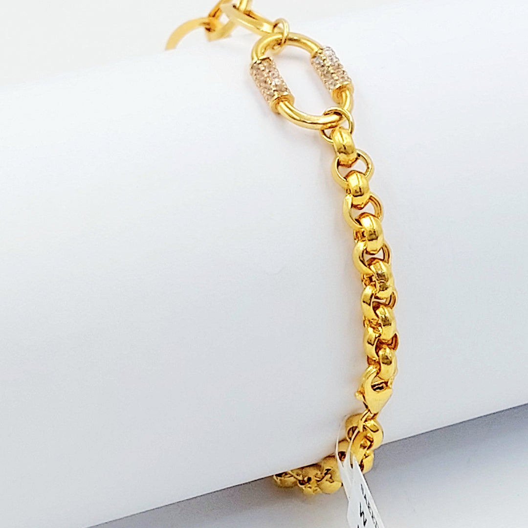 21K اسوارة جنزير مرصع-مجوهرات الشيخ سعيد-Saeed Jewelry 
