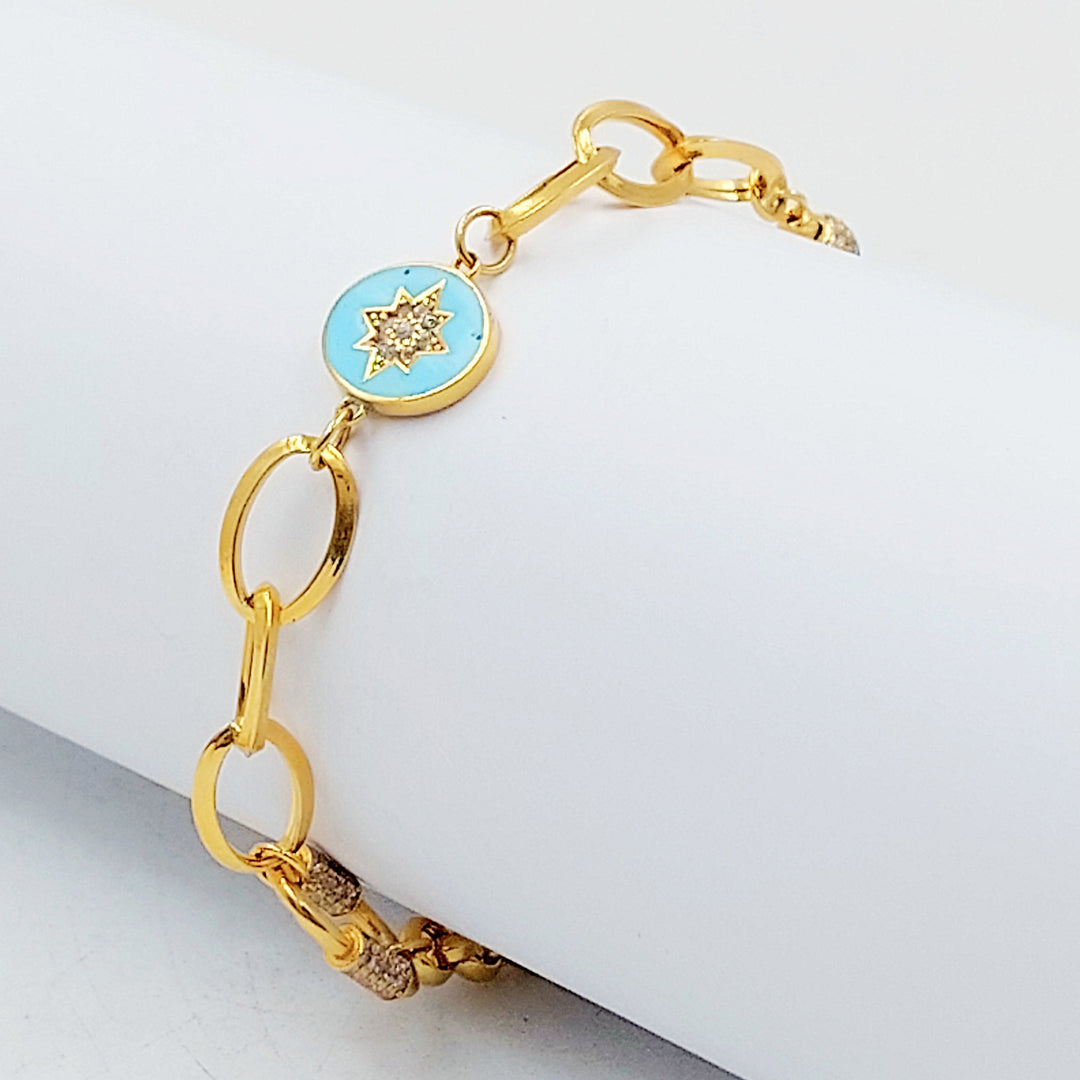 21K اسوارة جنزير مرصع-مجوهرات الشيخ سعيد-Saeed Jewelry 