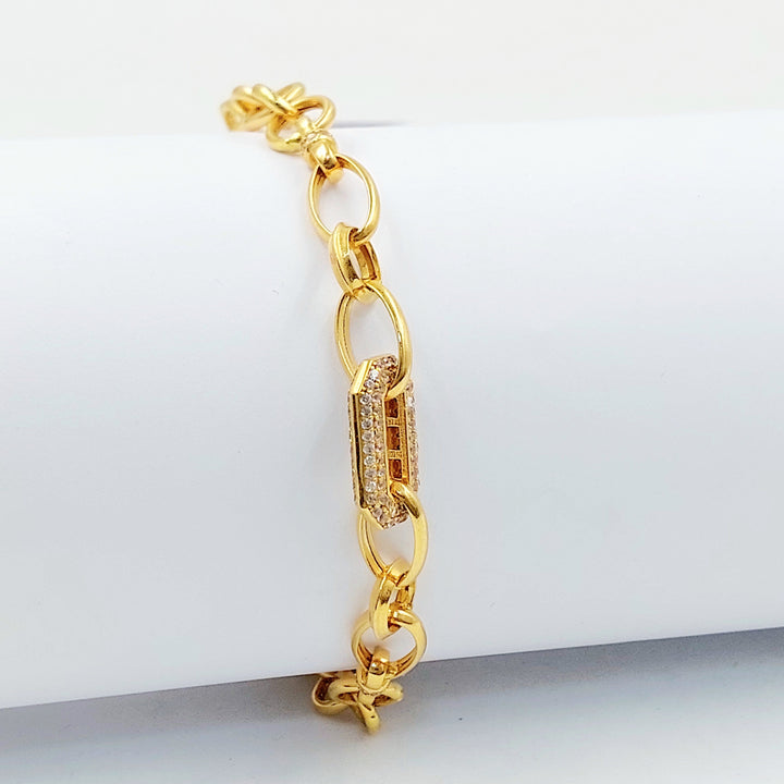 21K اسوارة جنزير مرصع-مجوهرات الشيخ سعيد-Saeed Jewelry 