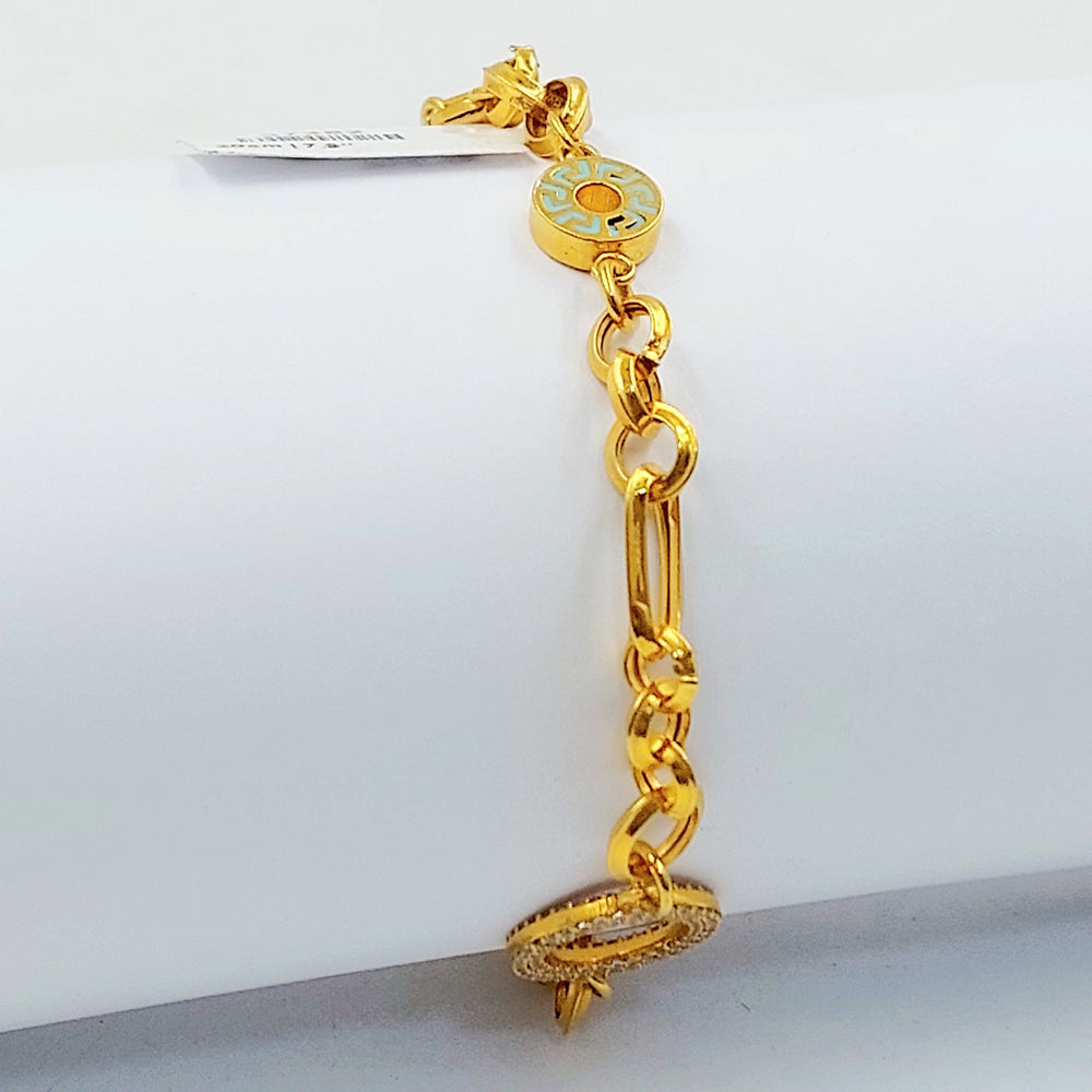 21K اسوارة جنزير مرصع-مجوهرات الشيخ سعيد-Saeed Jewelry 