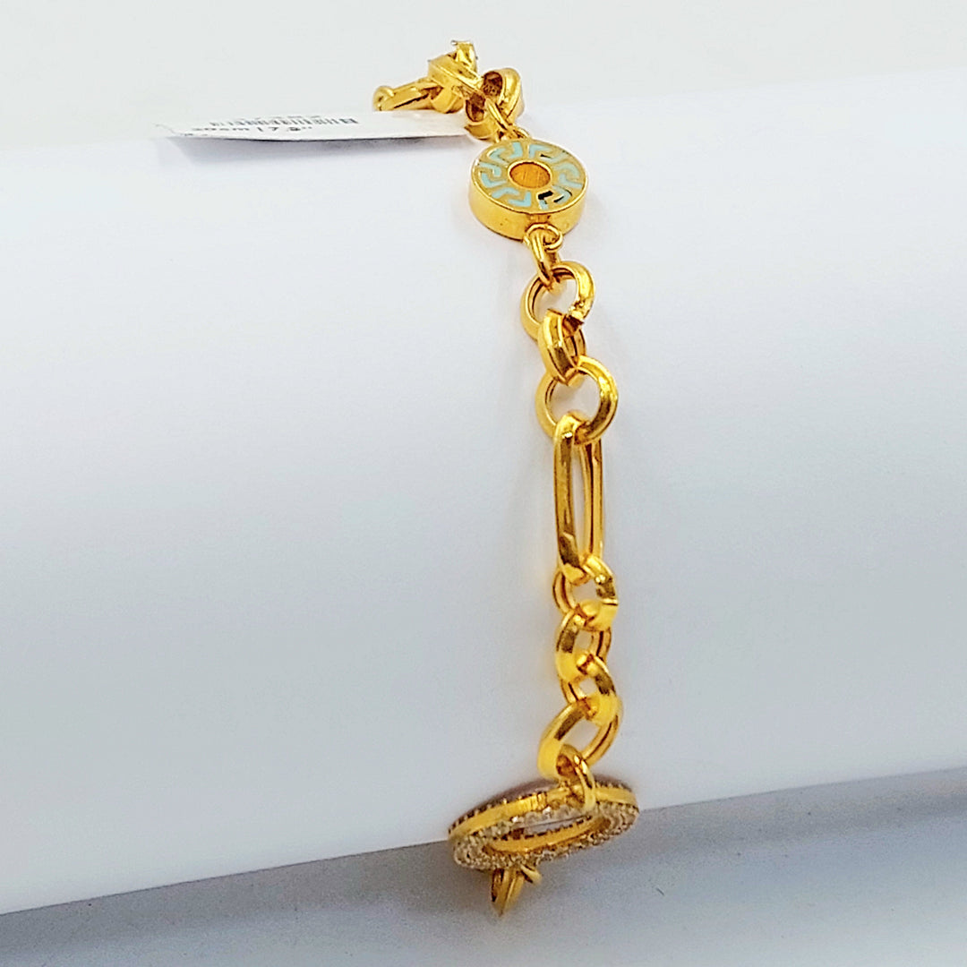 21K اسوارة جنزير مرصع-مجوهرات الشيخ سعيد-Saeed Jewelry 