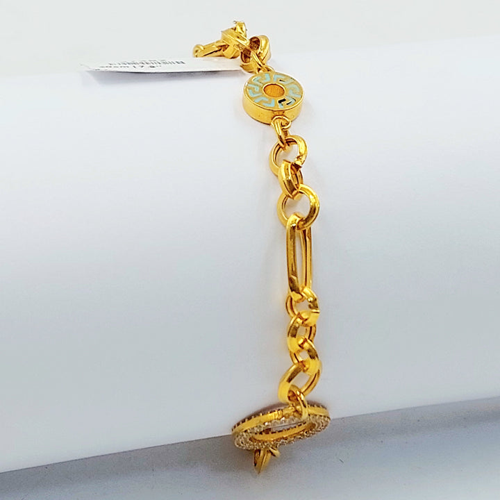 21K اسوارة جنزير مرصع-مجوهرات الشيخ سعيد-Saeed Jewelry 
