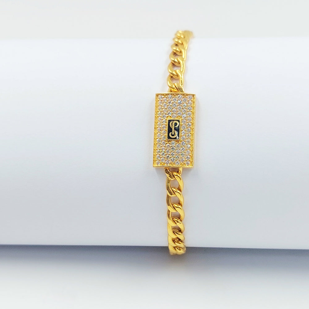 21K اسوارة جنزير مرصع-مجوهرات الشيخ سعيد-Saeed Jewelry 