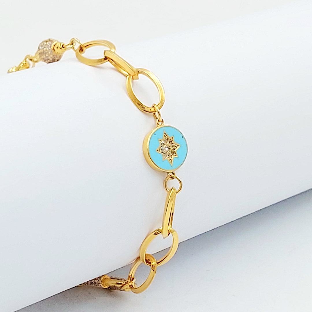 21K اسوارة جنزير مرصع-مجوهرات الشيخ سعيد-Saeed Jewelry 