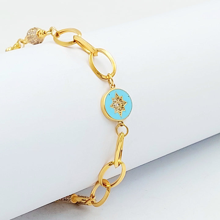 21K اسوارة جنزير مرصع-مجوهرات الشيخ سعيد-Saeed Jewelry 