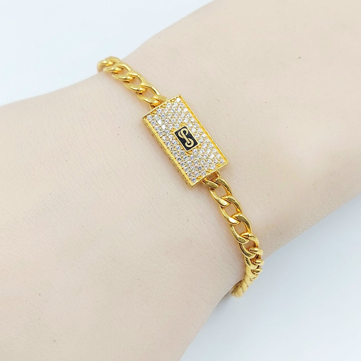 21K اسوارة جنزير مرصع-مجوهرات الشيخ سعيد-Saeed Jewelry 