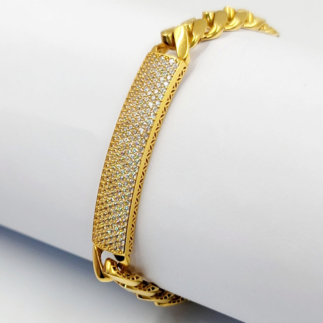 21K اسوارة جنزير مرصع-مجوهرات الشيخ سعيد-Saeed Jewelry 