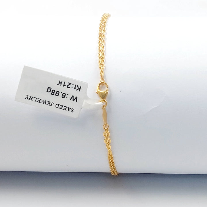 Zircon Studded Deluxe Bracelet Made of 21K Gold by Saeed Jewelry 