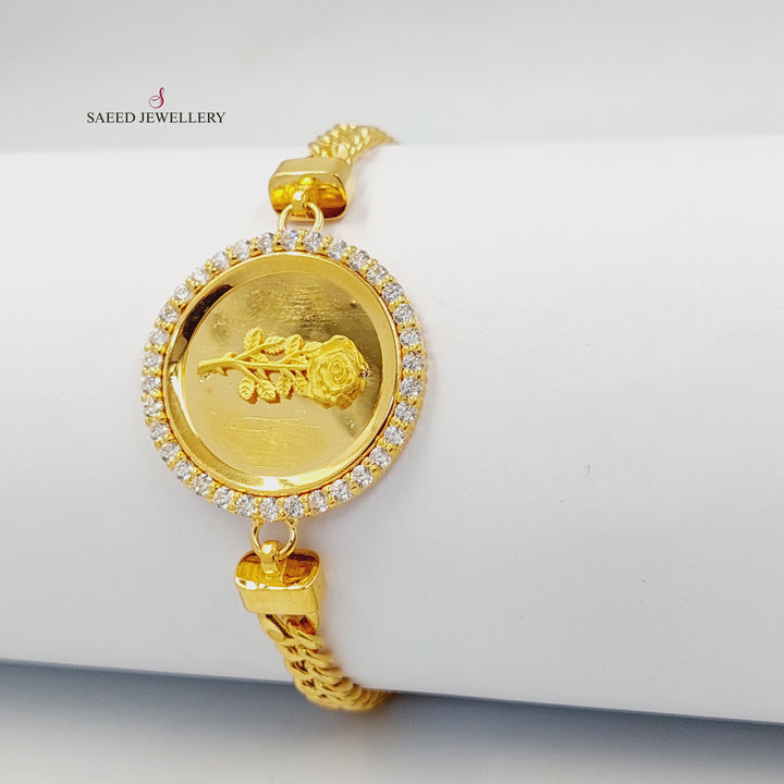 21K اسوارة اونصه مرصع-مجوهرات الشيخ سعيد-Saeed Jewelry 